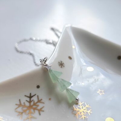 'Oh Christmas Tree' Scandi Aventurine Gemstone Necklace- Limited Edition Arrival