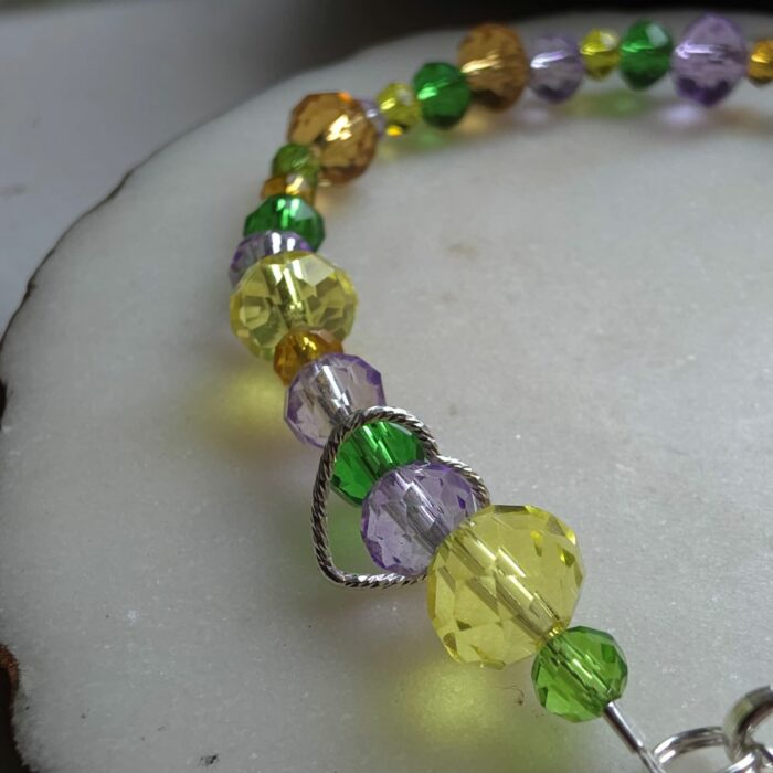 Showgirl Era Glass Crystal Bracelet with Sterling Silver Heart - Image 2