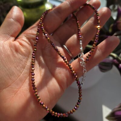 Spiced Mulled Wine Crystal Necklace in Sterling Silver