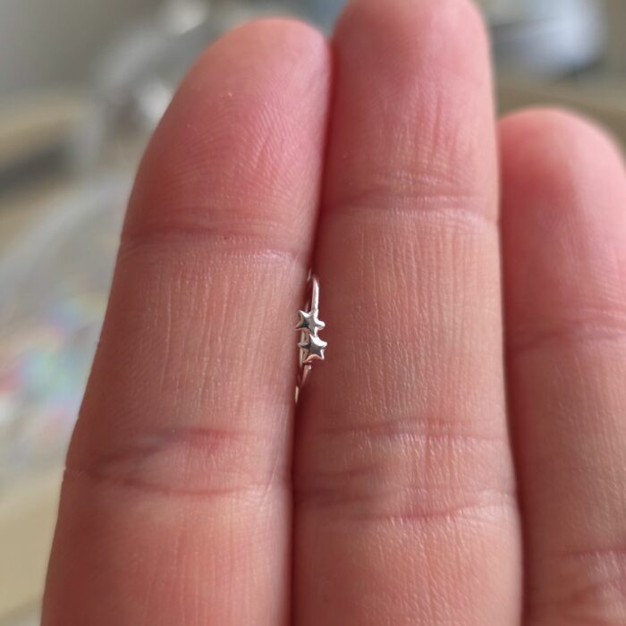 'Starry Duo' Nose Ring in Sterling Silver - Image 4