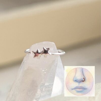 'Starry Duo' Nose Ring in Sterling Silver