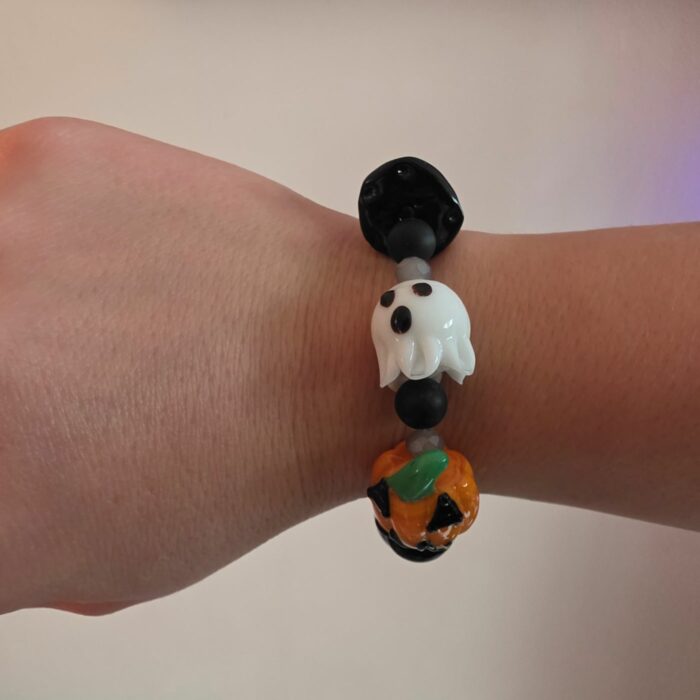 Trick or Treat Halloween Glass Beaded Stretchy Bracelet - Special Buy Arrival - Image 3