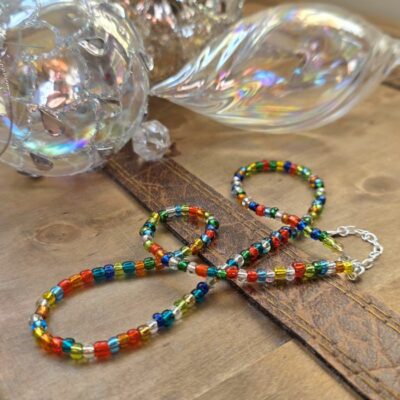 Vintage Christmas Lights Necklace in Sterling Silver