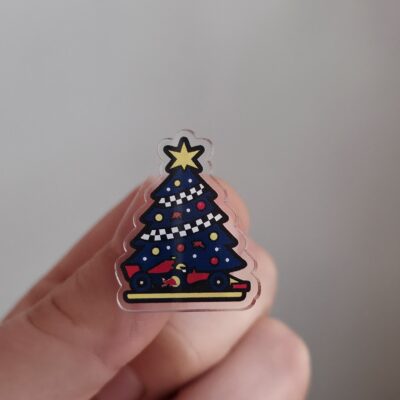 Race into Christmas Acrylic Pin - RedBull Inspired