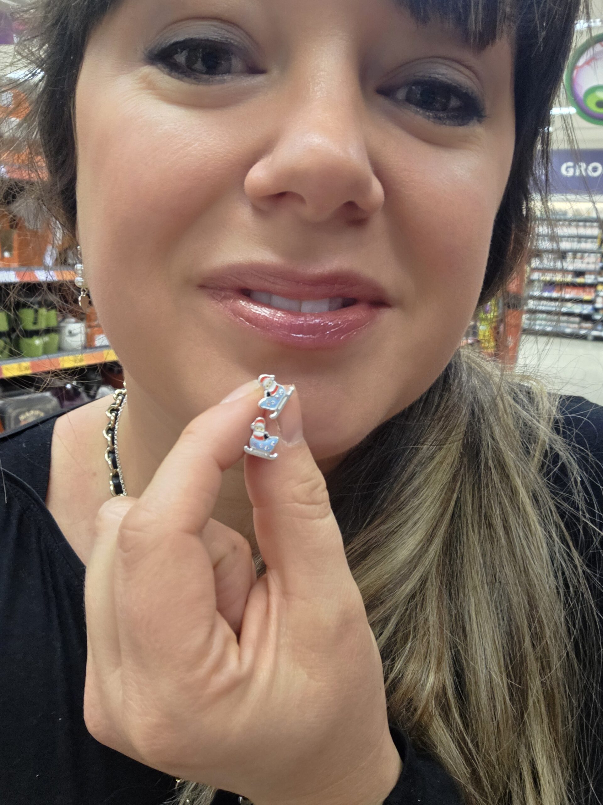 Santa's Sleigh Sterling Silver Enamel Studs - Image 4