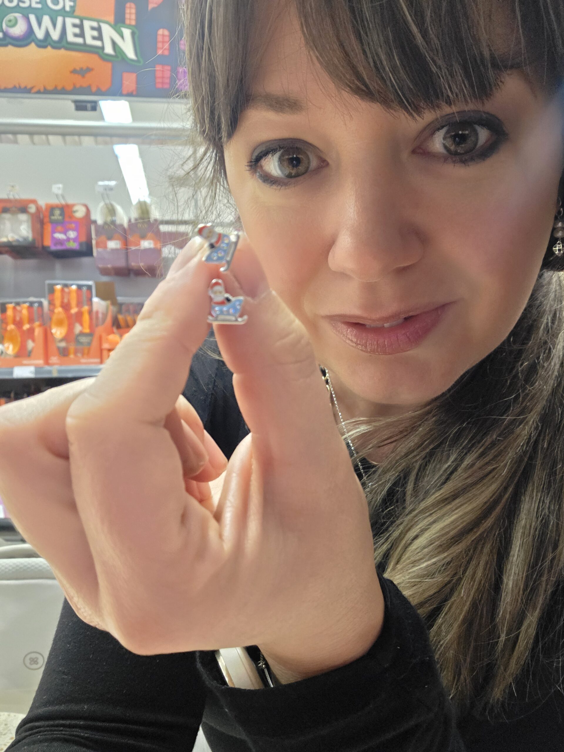 Santa's Sleigh Sterling Silver Enamel Studs - Image 2