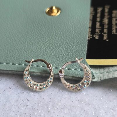 Dawns First Snow Glittering Narnia Hoops in Sterling Silver - 1.5cm