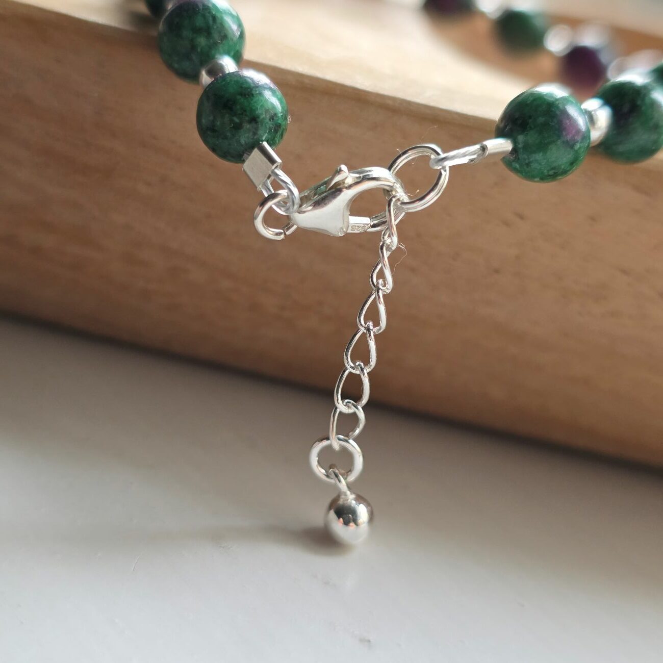 Elphaba Inspired Wicked Ruby Zoisite Gemstone Bracelet - Image 2