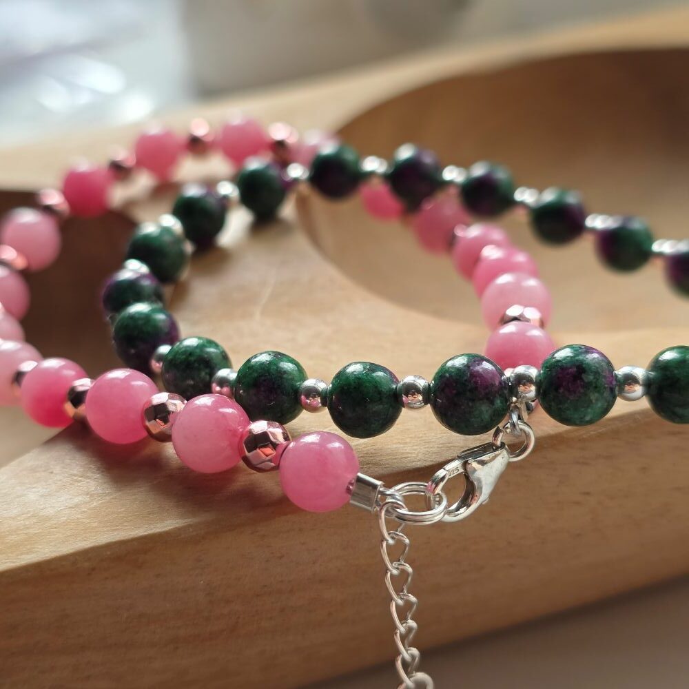 Elphaba Inspired Wicked Ruby Zoisite Gemstone Bracelet - Image 3
