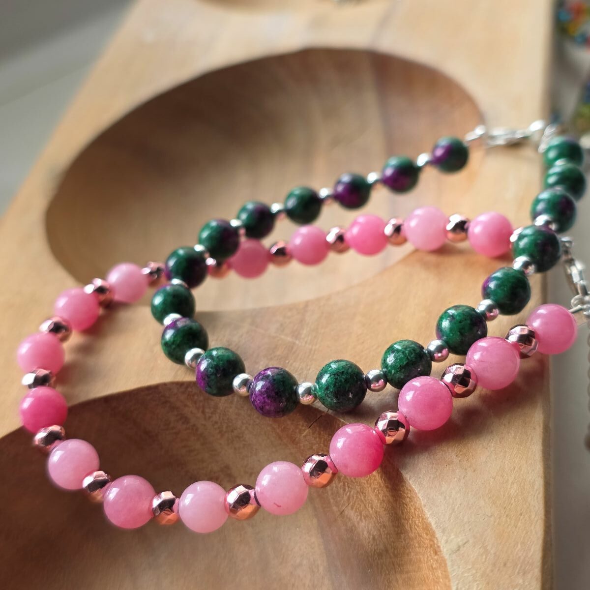 Elphaba Inspired Wicked Ruby Zoisite Gemstone Bracelet - Image 4