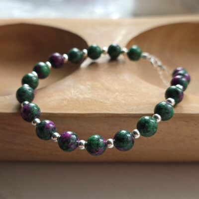 Elphaba Inspired Wicked Ruby Zoisite Gemstone Bracelet