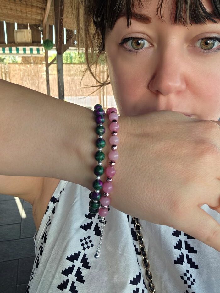 Elphaba Inspired Wicked Ruby Zoisite Gemstone Bracelet - Image 5