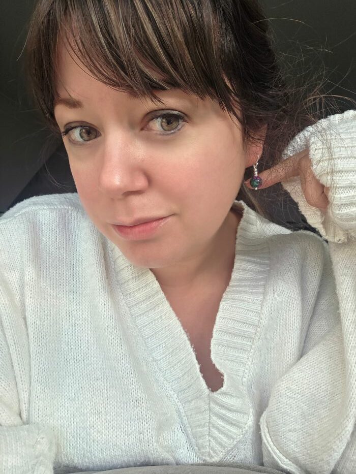 Elphaba Inspired Wicked Ruby Zoisite Gemstone Drop Earrings - Image 2