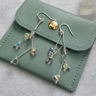 Glittering Ice Queen Long Statement Drop Earrings in Sterling Silver