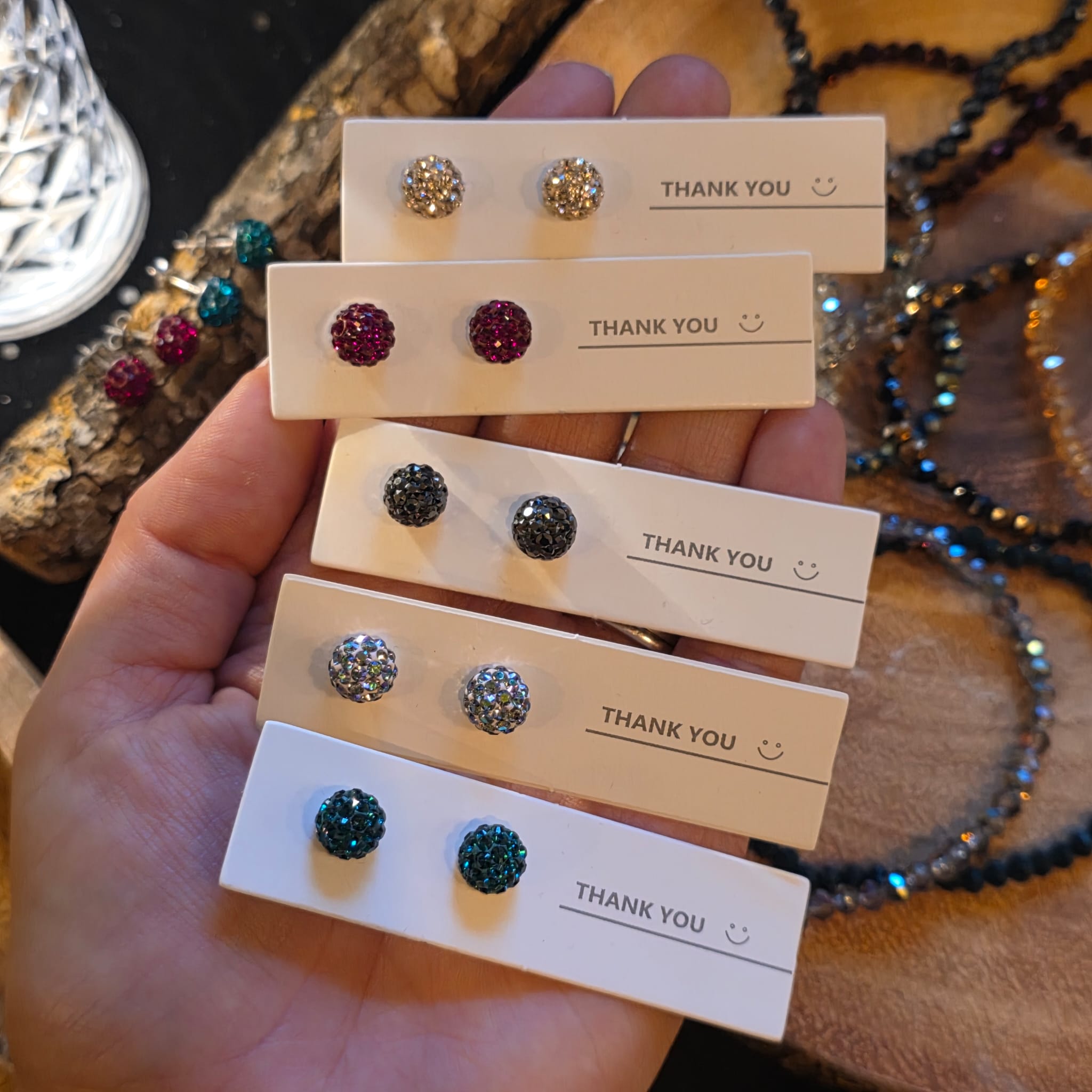 Emerald Green Glitter Bug Studs in Sterling Silver - Image 2