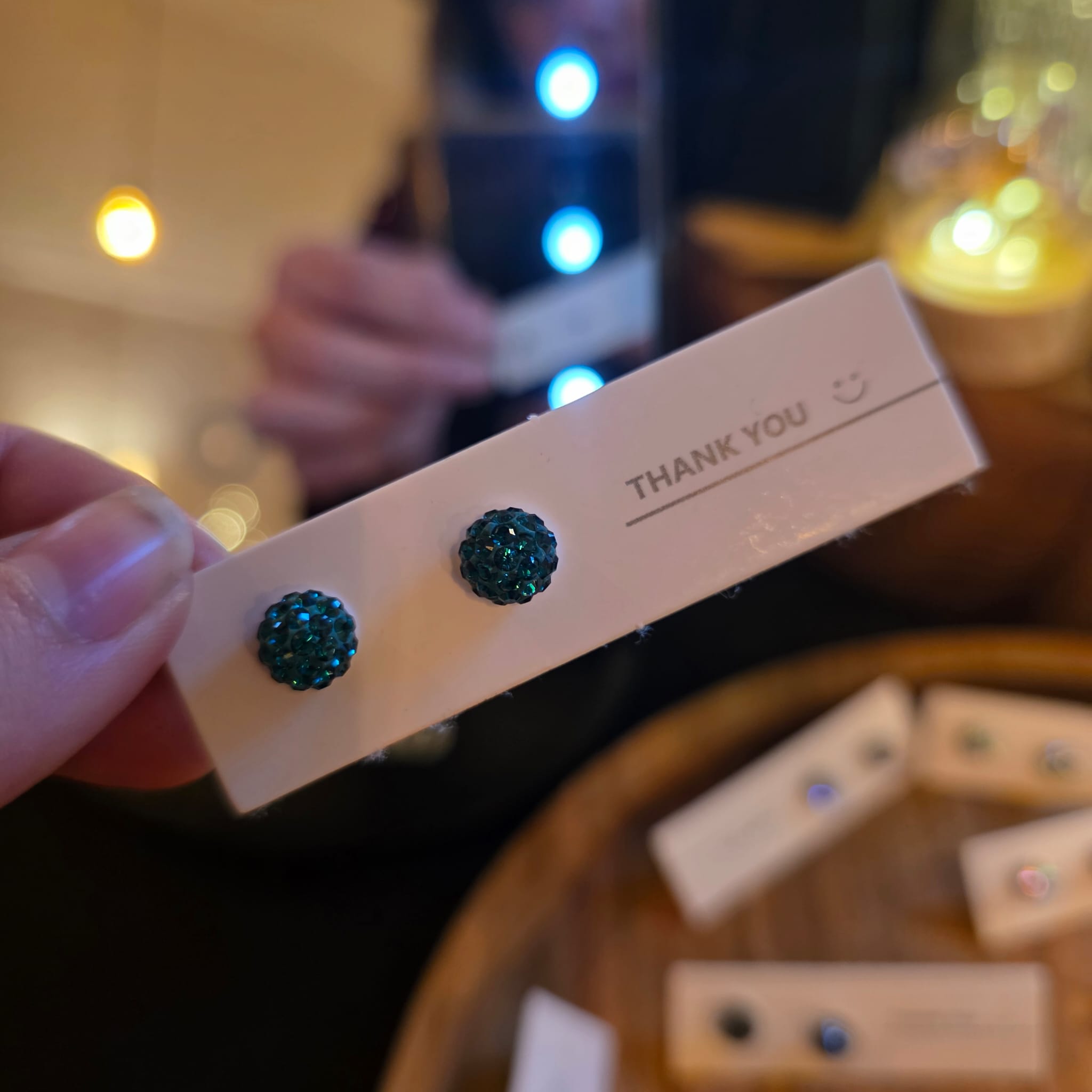 Emerald Green Glitter Bug Studs in Sterling Silver - Image 4