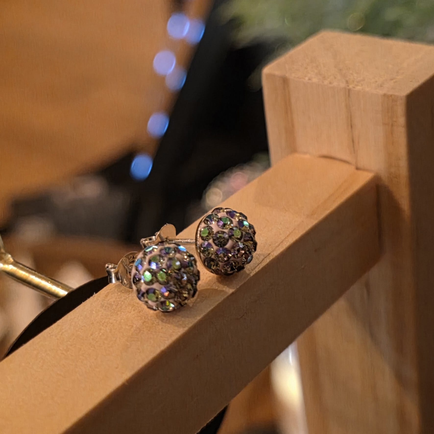 Paradise Shine Glitter Bug Studs in Sterling Silver