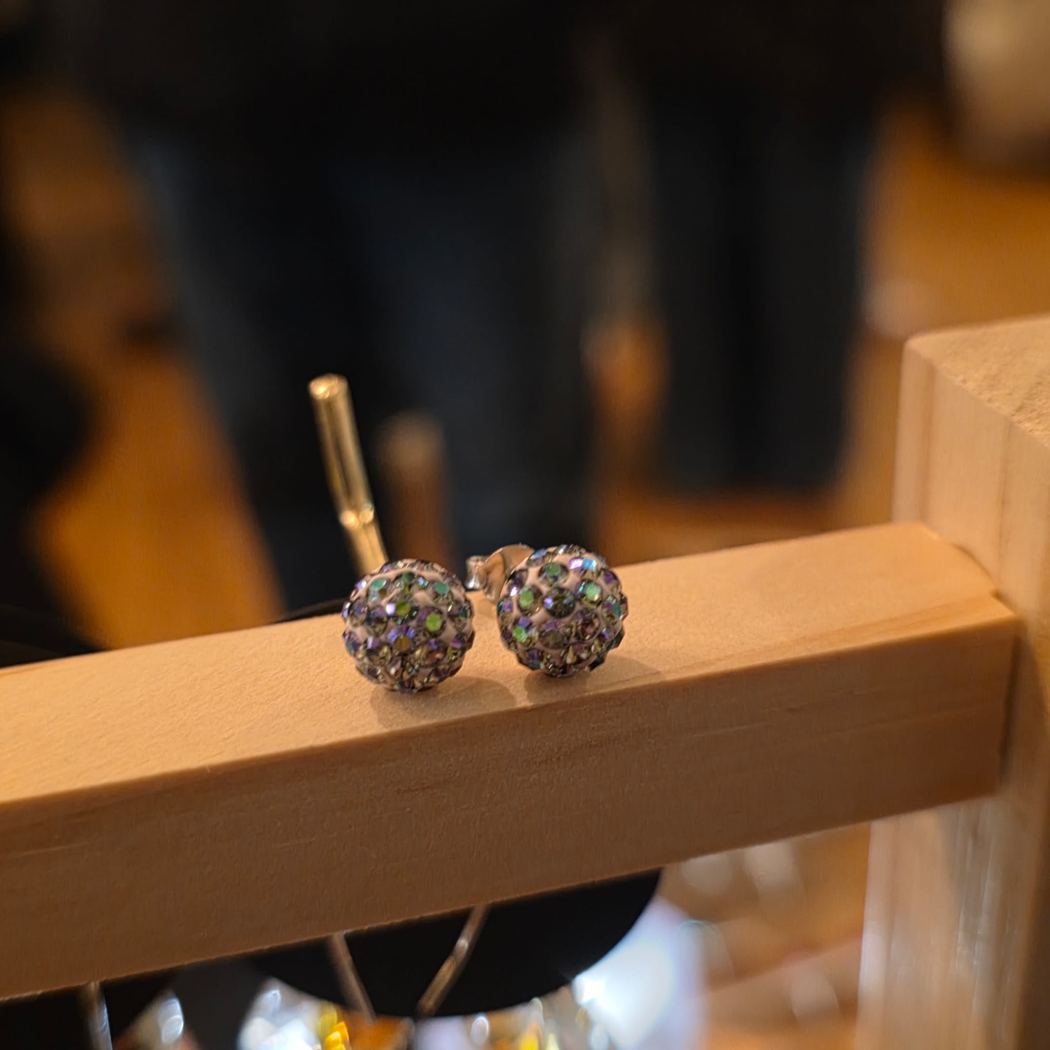 Paradise Shine Glitter Bug Studs in Sterling Silver - Image 2