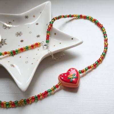 Freshly Baked Mistletoe Cookie Necklace