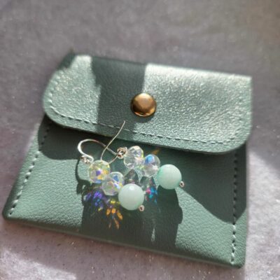 Icy Amazonite Sparkling Gemstone Drop Earrings