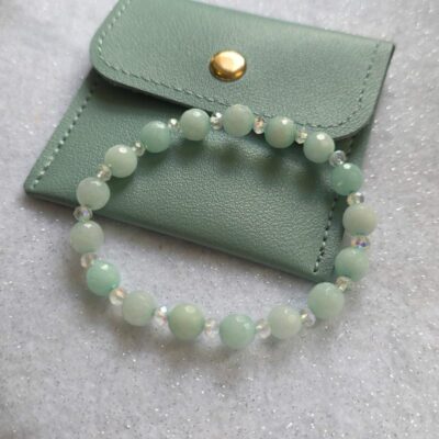 Icy Amazonite Sparkling Stretchy Gemstone Bracelet