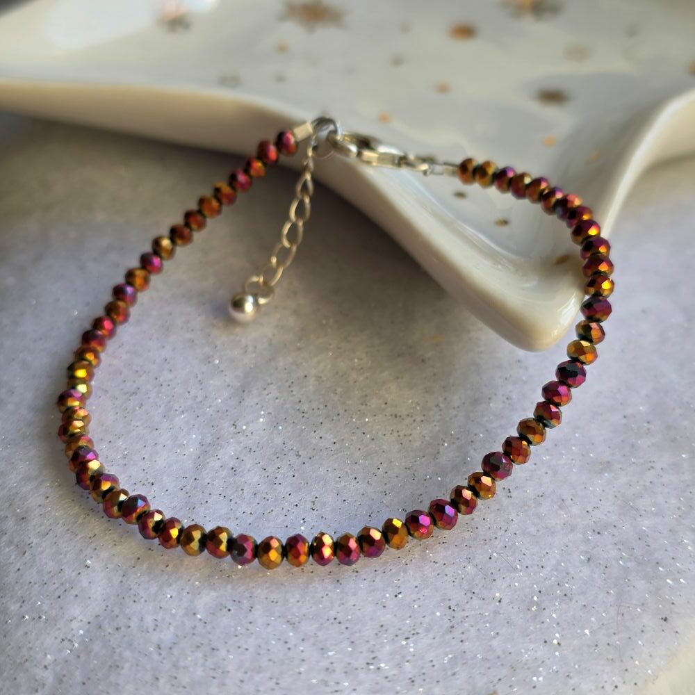 Spiced Mulled Wine Crystal Bracelet in Sterling Silver