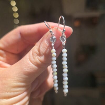 Welcome to Narnia Crystal Long Drop Earrings in Sterling Silver