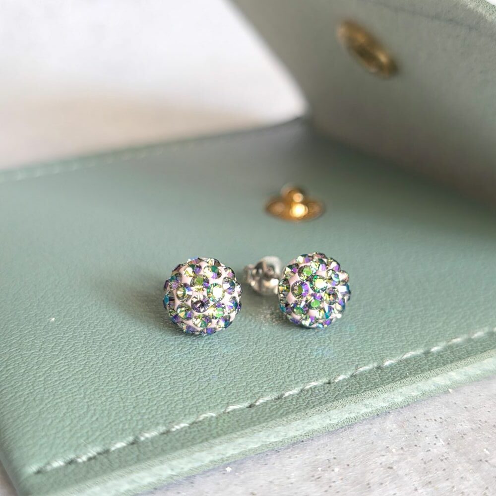 Paradise Shine Glitter Bug Studs in Sterling Silver - Image 6