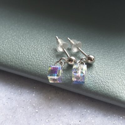 Ice Cube Turkish Delight Drop Studs in Sterling Silver