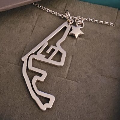Celebratory Lando Norris Yas Marina LN4 Necklace in Sterling Silver