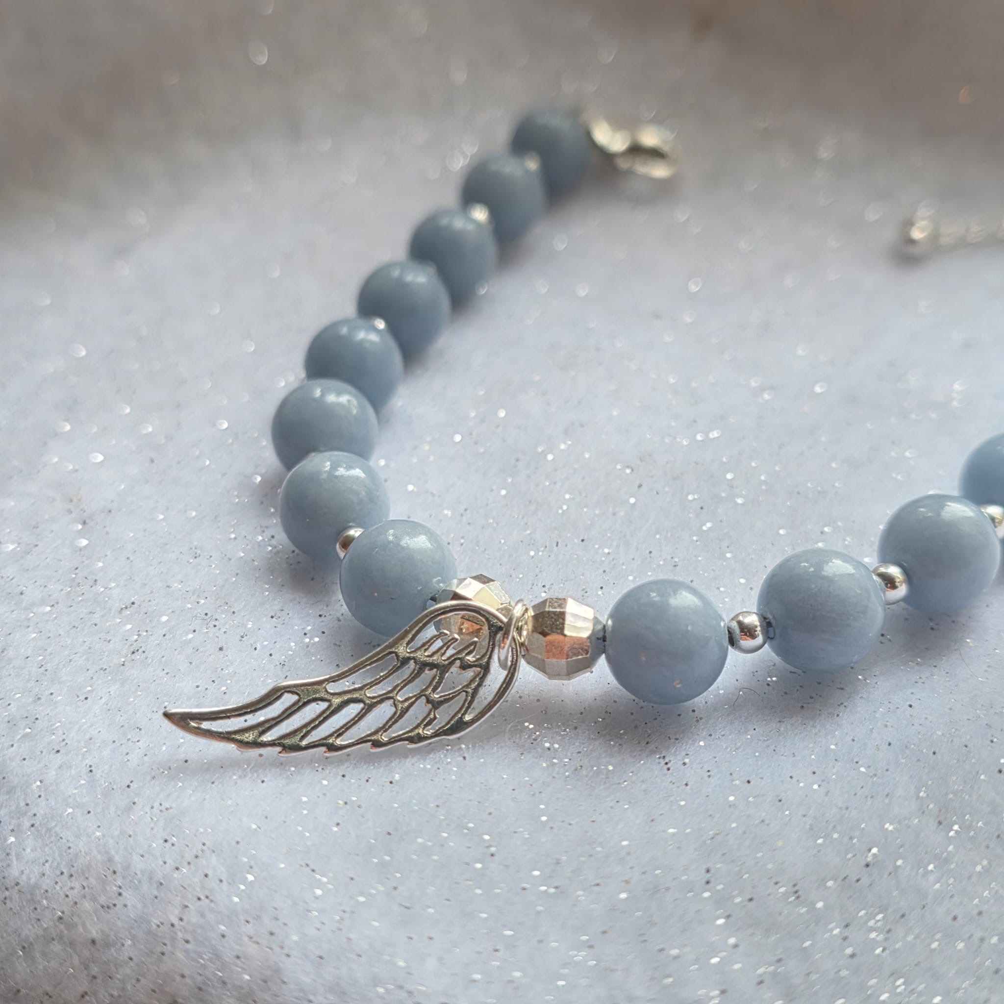 The Wings of an Angel Angelite Bracelet in Sterling Silver - Image 3