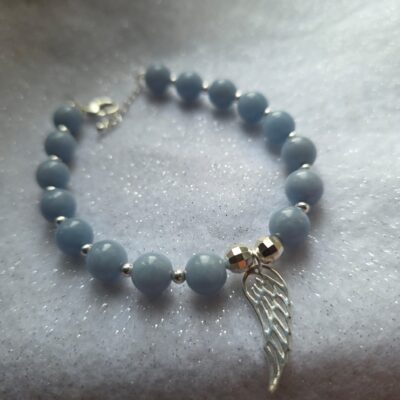 The Wings of an Angel Angelite Bracelet in Sterling Silver