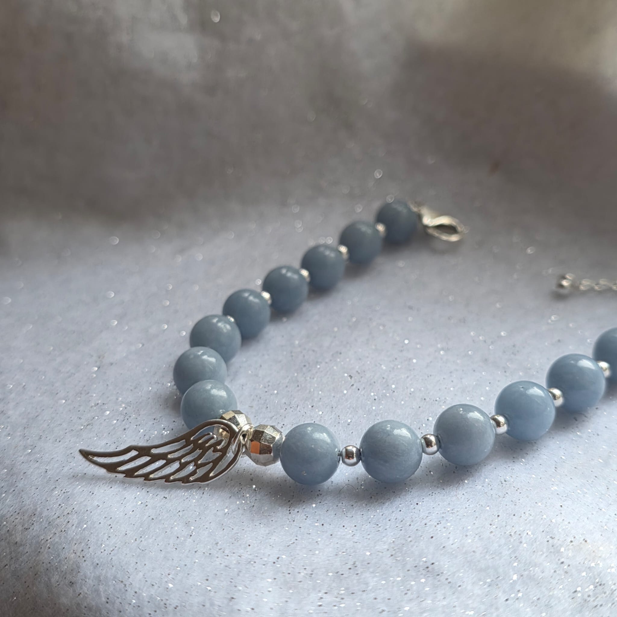 The Wings of an Angel Angelite Bracelet in Sterling Silver - Image 4