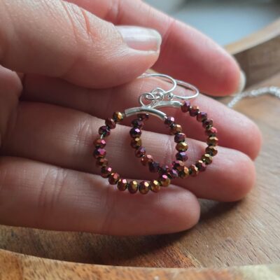 Spiced Mulled Wine Hoop Earrings in Sterling Silver