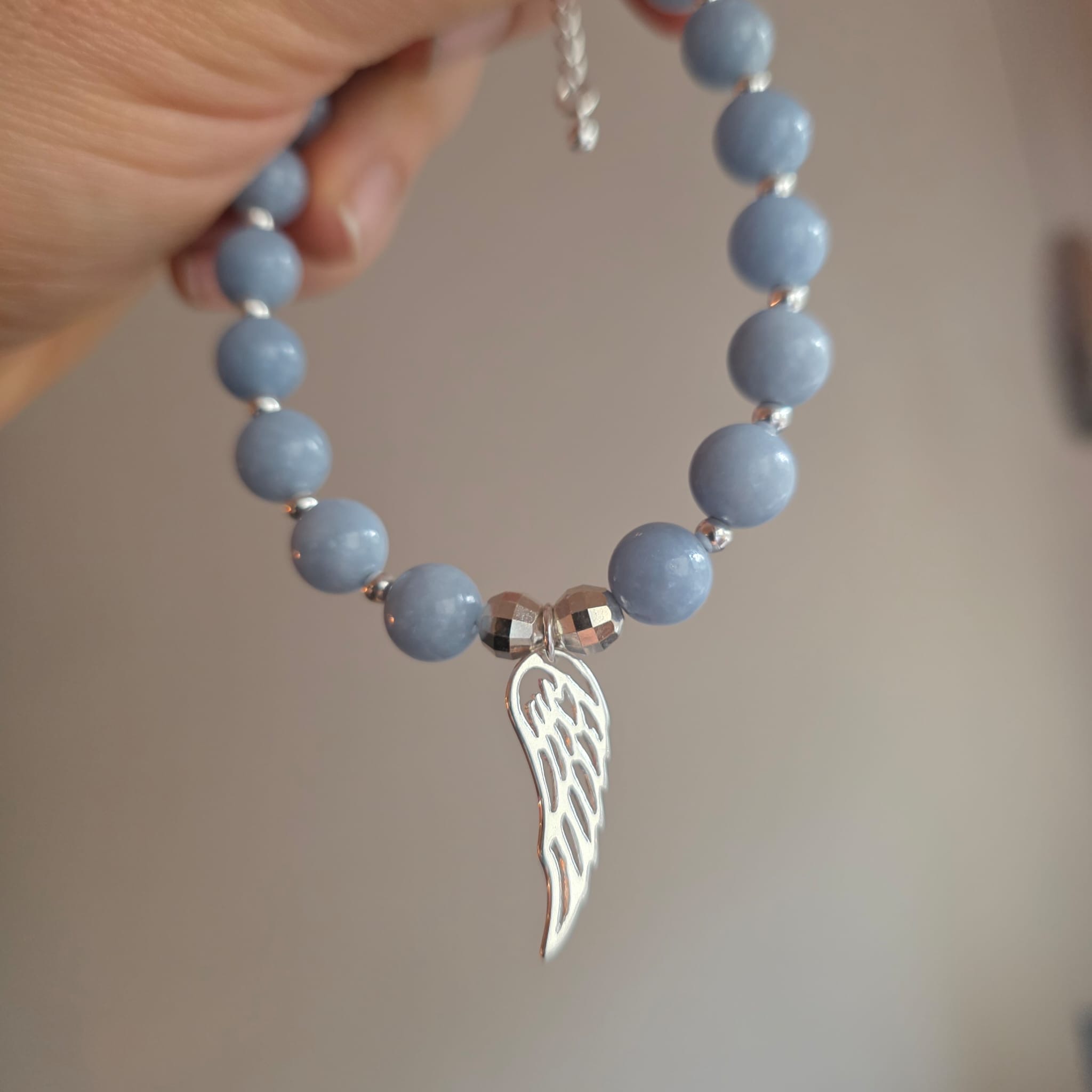 The Wings of an Angel Angelite Bracelet in Sterling Silver - Image 2