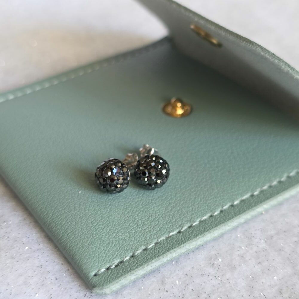 Dark Ice Glitter Bug Studs in Sterling Silver - Image 4