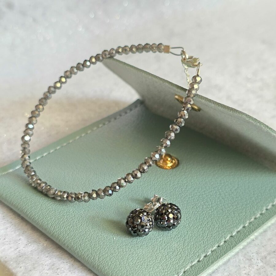 Dark Ice Glitter Bug Studs in Sterling Silver - Image 3