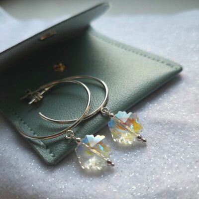 Flurry of Snowflakes Hoop Earrings in Sterling Silver - Large