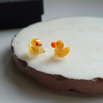 Glittering Acrylic Duckie Studs