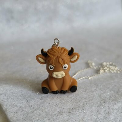 Highland Cow Necklace in Sterling Silver