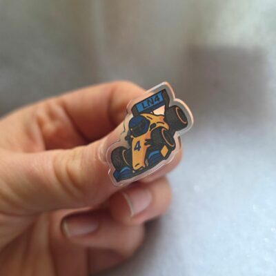 Race into Christmas Acrylic Pin - LN4 Lando Car Inspired