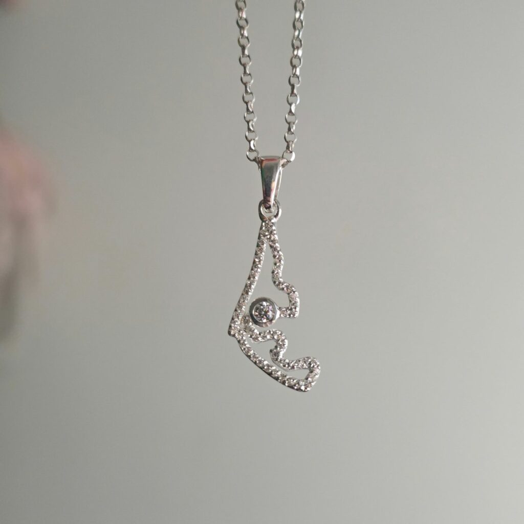Stone Set Sparkling Yas Marina Sterling Silver Necklace