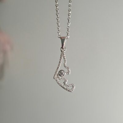 Stone Set Sparkling Yas Marina Sterling Silver Necklace