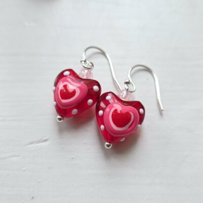 The Sweetie Pie Glass Heart Drop Earrings