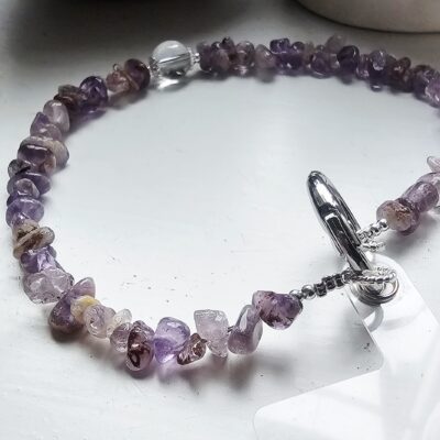 Amethyst and Citrine Gemstone Phone Strap