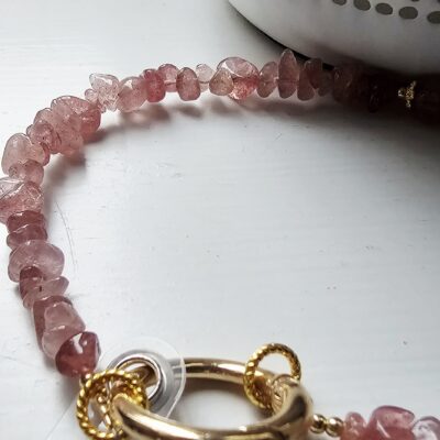 Strawberry Quartz Gemstone Phone Strap