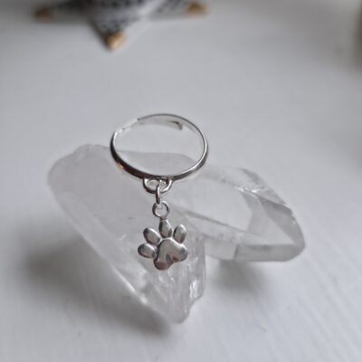 Adjustable Paw Ring in Sterling Silver