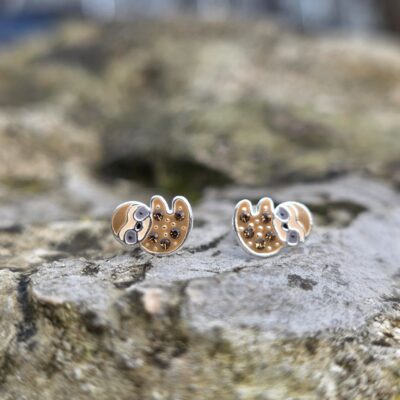 Steve the Glitter Sloth Studs in Sterling Silver