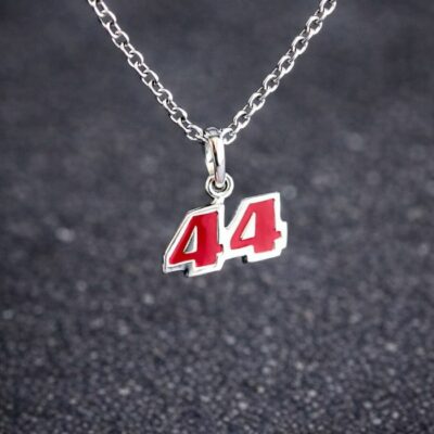Ferrari Inspired Red 44 Necklace in Sterling Silver