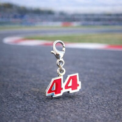 Ferrari Inspired Red 44 Charm in Sterling Silver